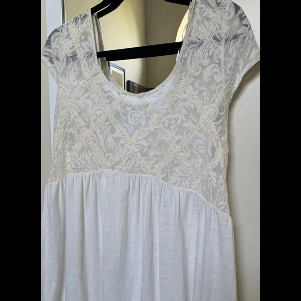 Free people white lace tunic top L